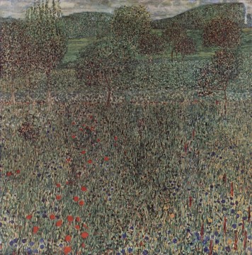 Bosque Painting - Campo floreciente bosque de bosques de Gustav Klimt